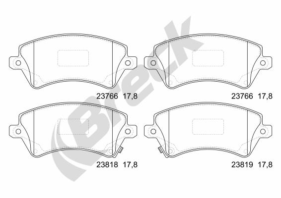 Set placute frana,frana disc 23766 00 701 10 BRECK